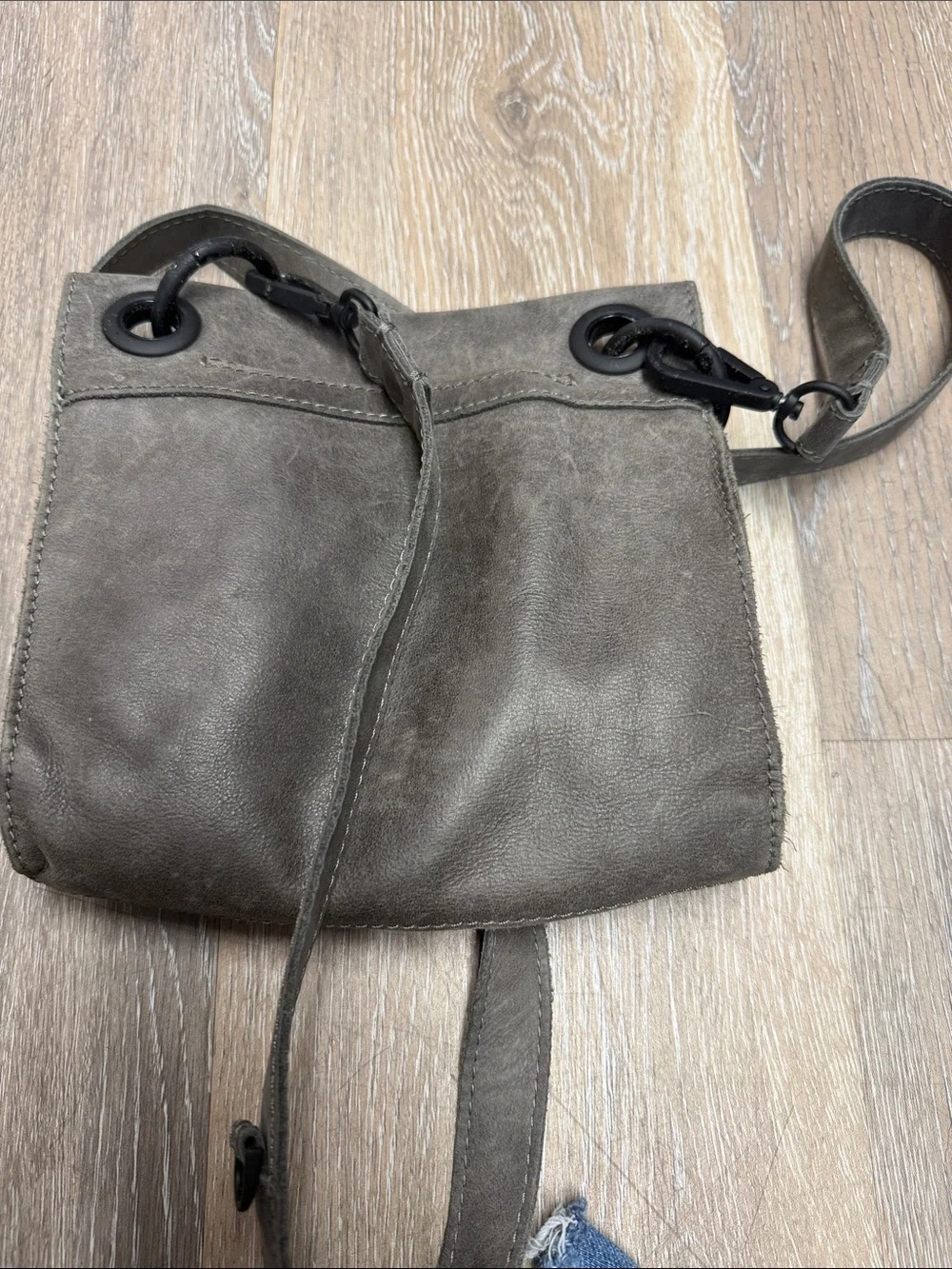 Hammitt Los Angeles Gray Leather Crossbody Bag